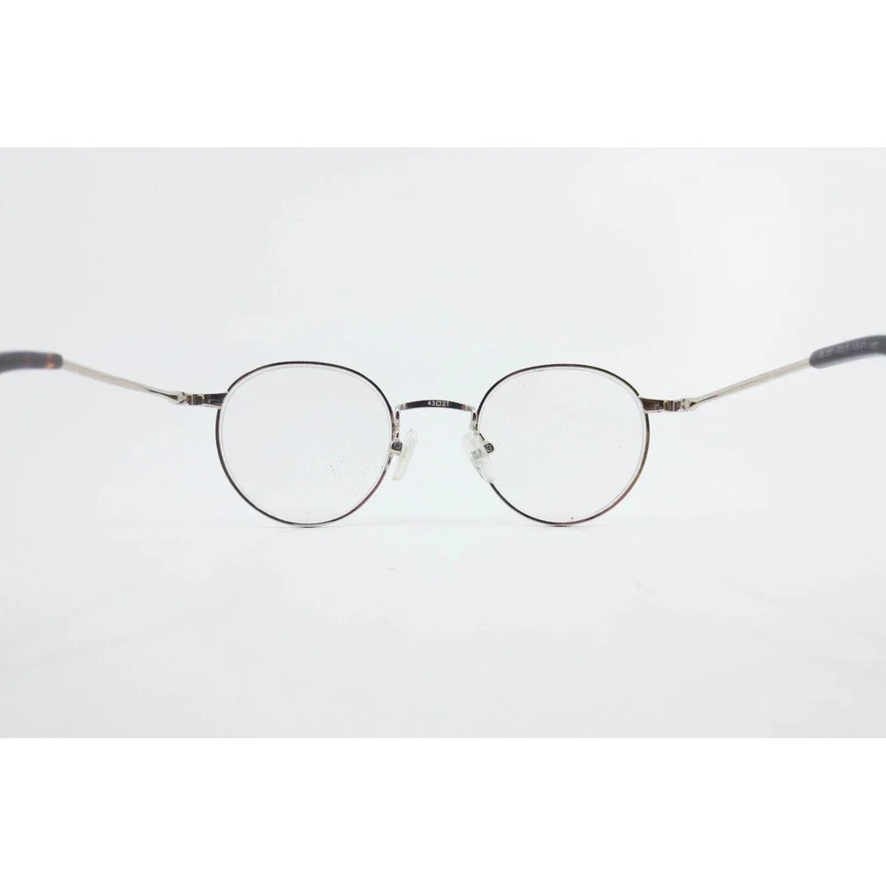 RL 301 Gold Round Metal Eyeglass Frames 43-21-140 Vintage Style Tortoise Tips